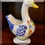 P02. Handpainted Quimper duck vase. 